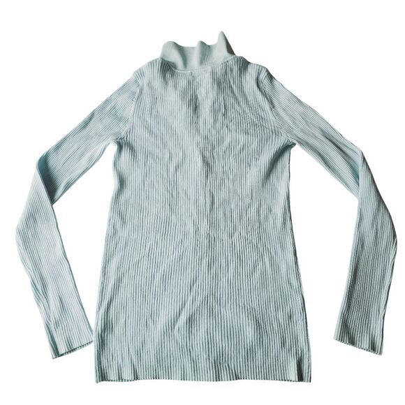 Aritzia Babaton Finley Sweater Ribbed button up cardigan Style Light Blue Medium - Picture 4 of 9